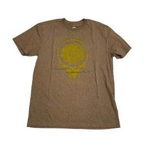 Grateful Dead Ripple Junction Sun Skull Graphic T Shirt Mens L Music Band Brown